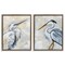 Stupell Industries White Egret Blue Heron 2 pc Framed Floater Canvas Wall Art Set Design by Yvette St. Amant
